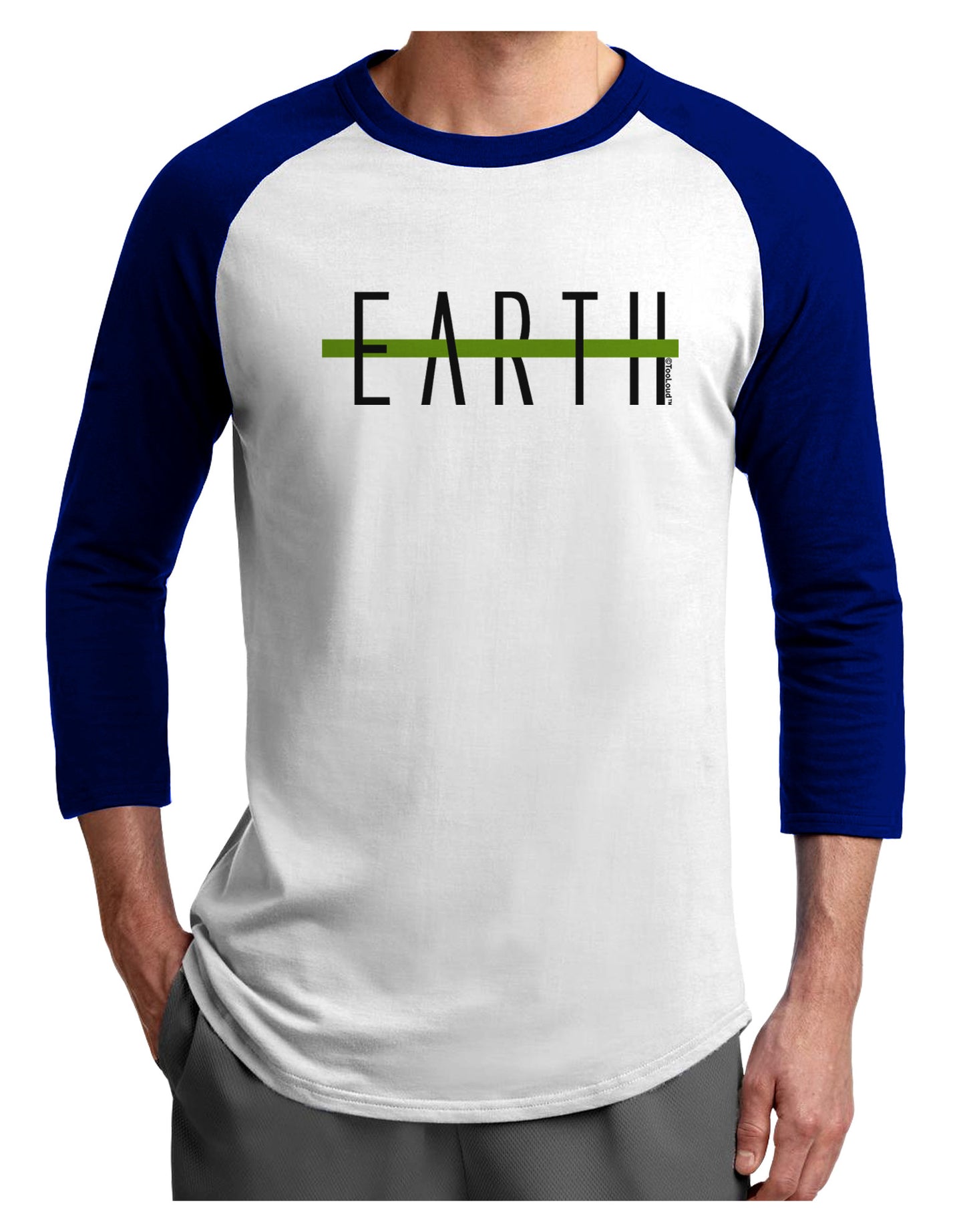 Planet Earth Text Only Adult Raglan Shirt-Raglan Shirt-TooLoud-White-Royal-X-Small-Davson Sales