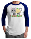 Tacos Rule Taco Cat Design Adult Raglan Shirt by TooLoud-TooLoud-White-Royal-X-Small-Davson Sales