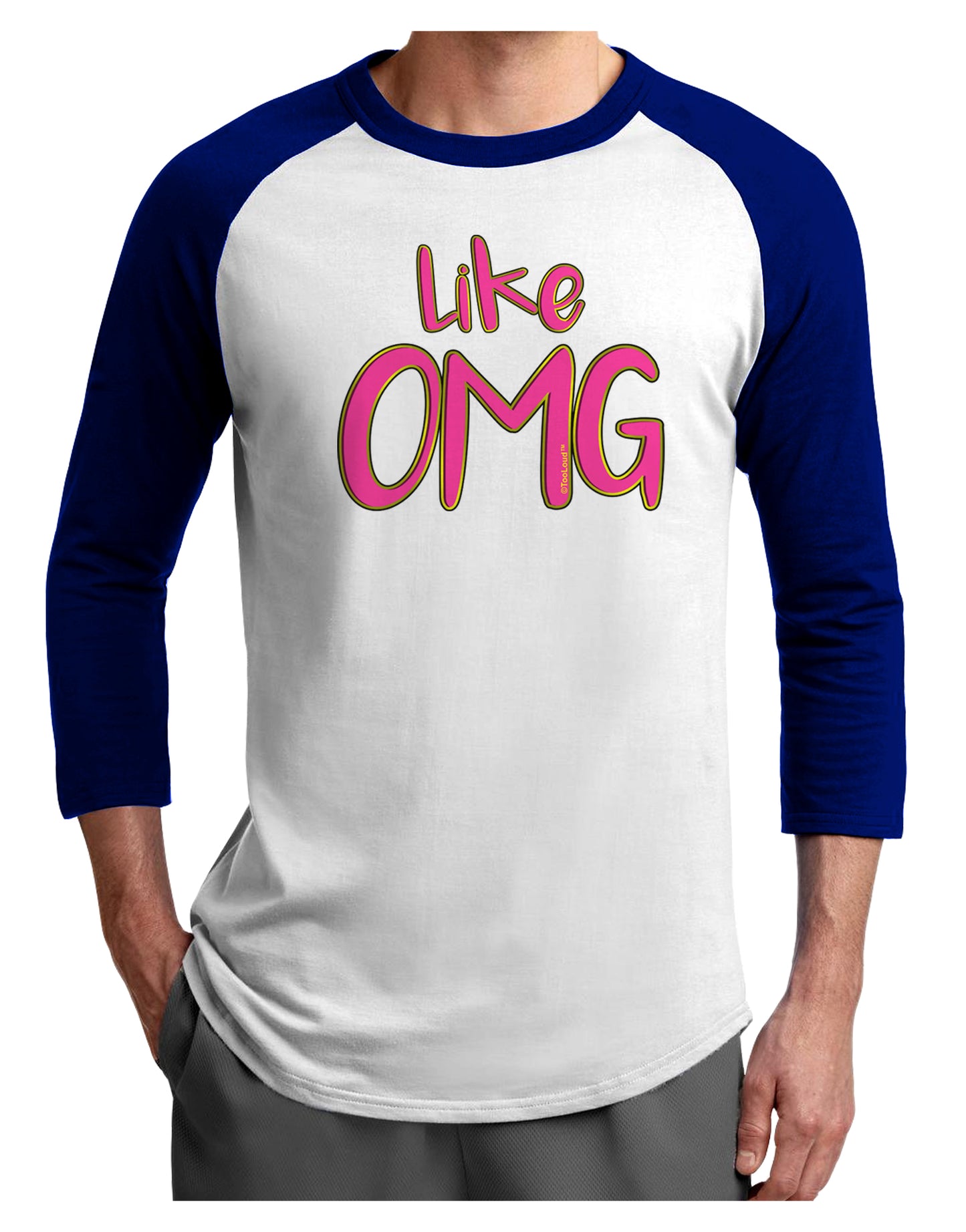 Like OMG Adult Raglan Shirt by TooLoud-TooLoud-White-Royal-X-Small-Davson Sales