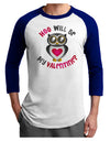 Hoo Will Be My Valentine Adult Raglan Shirt-Raglan Shirt-TooLoud-White-Royal-X-Small-Davson Sales