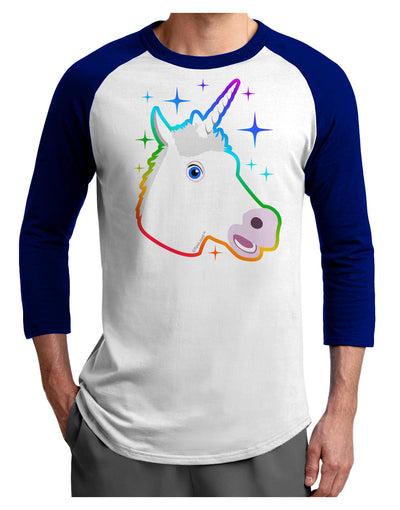 Magical Rainbow Sparkle Unicorn Adult Raglan Shirt-Raglan Shirt-TooLoud-White-Royal-X-Small-Davson Sales