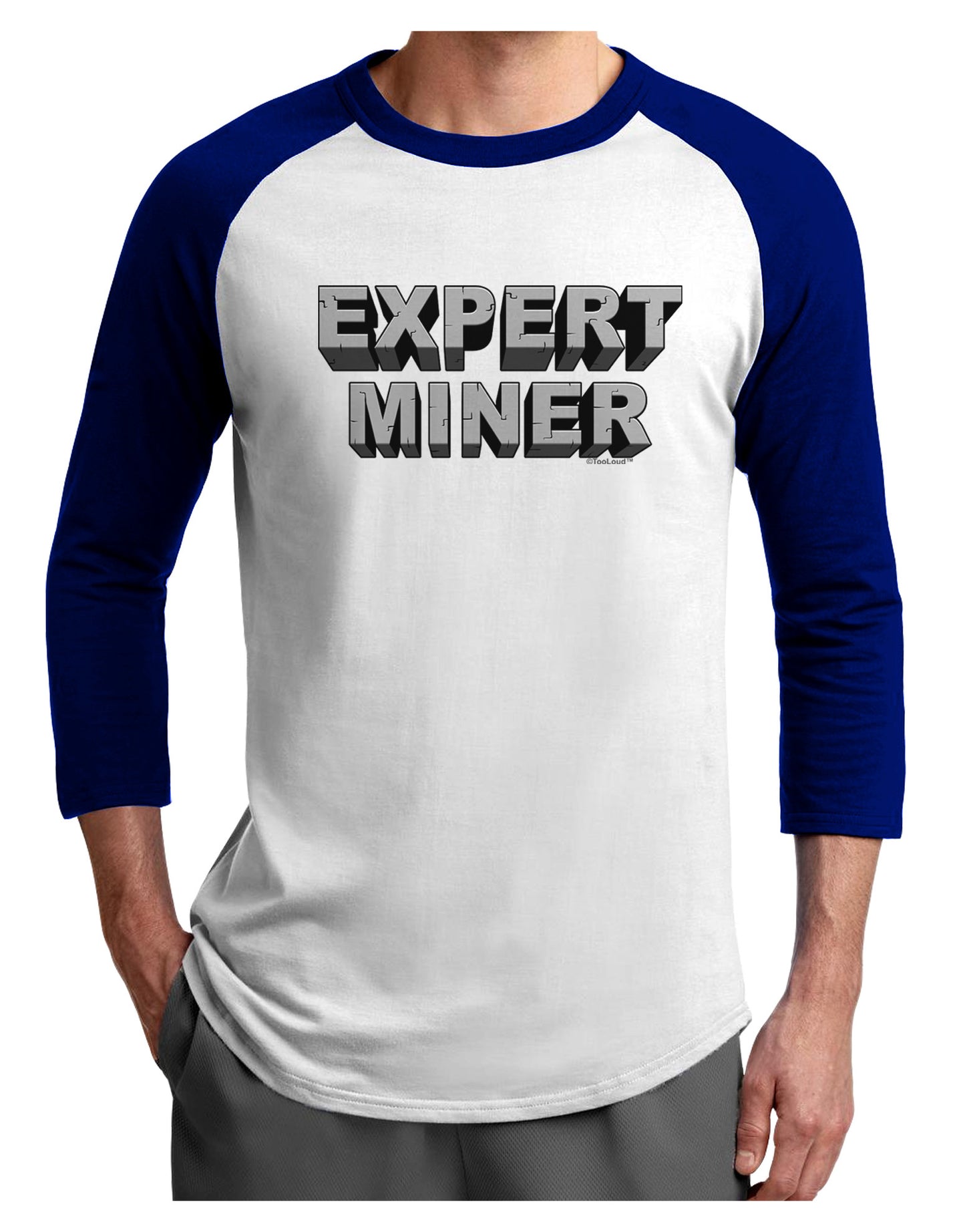 Expert Miner Adult Raglan Shirt-Raglan Shirt-TooLoud-White-Royal-X-Small-Davson Sales