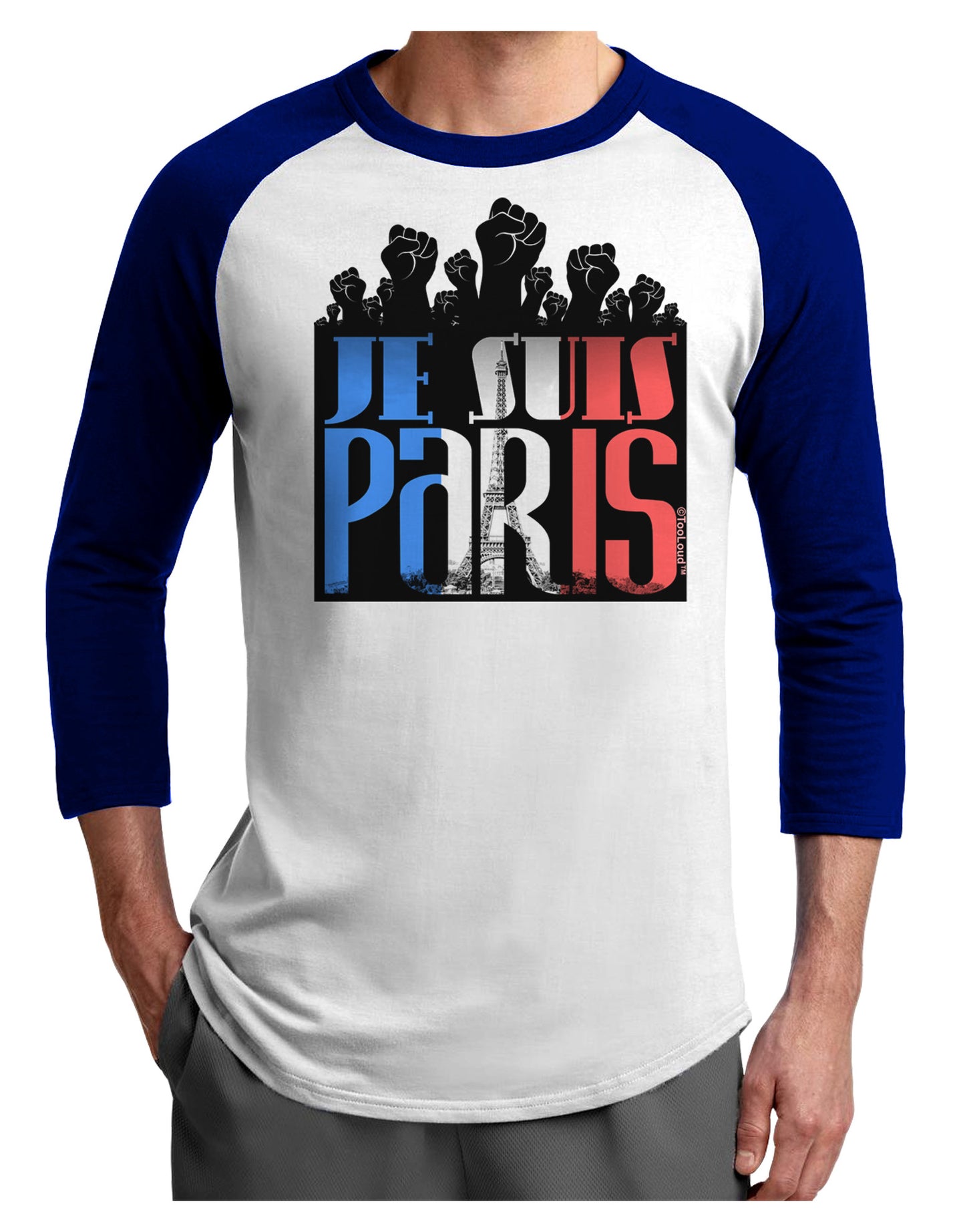 Je Suis Paris - Strong Adult Raglan Shirt by-Raglan Shirt-TooLoud-White-Royal-X-Small-Davson Sales