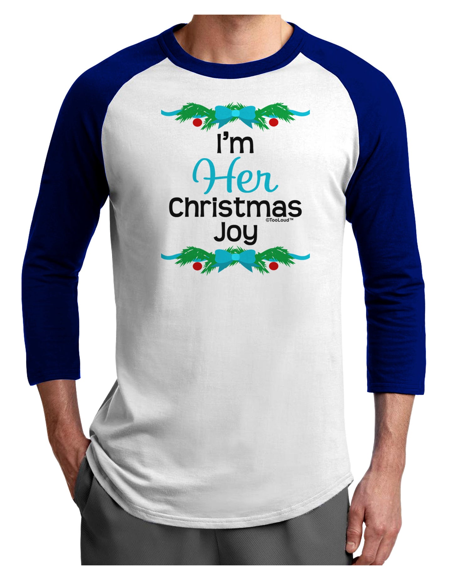 Her Christmas Joy Matching His & Hers Adult Raglan Shirt-Raglan Shirt-TooLoud-White-Royal-X-Small-Davson Sales