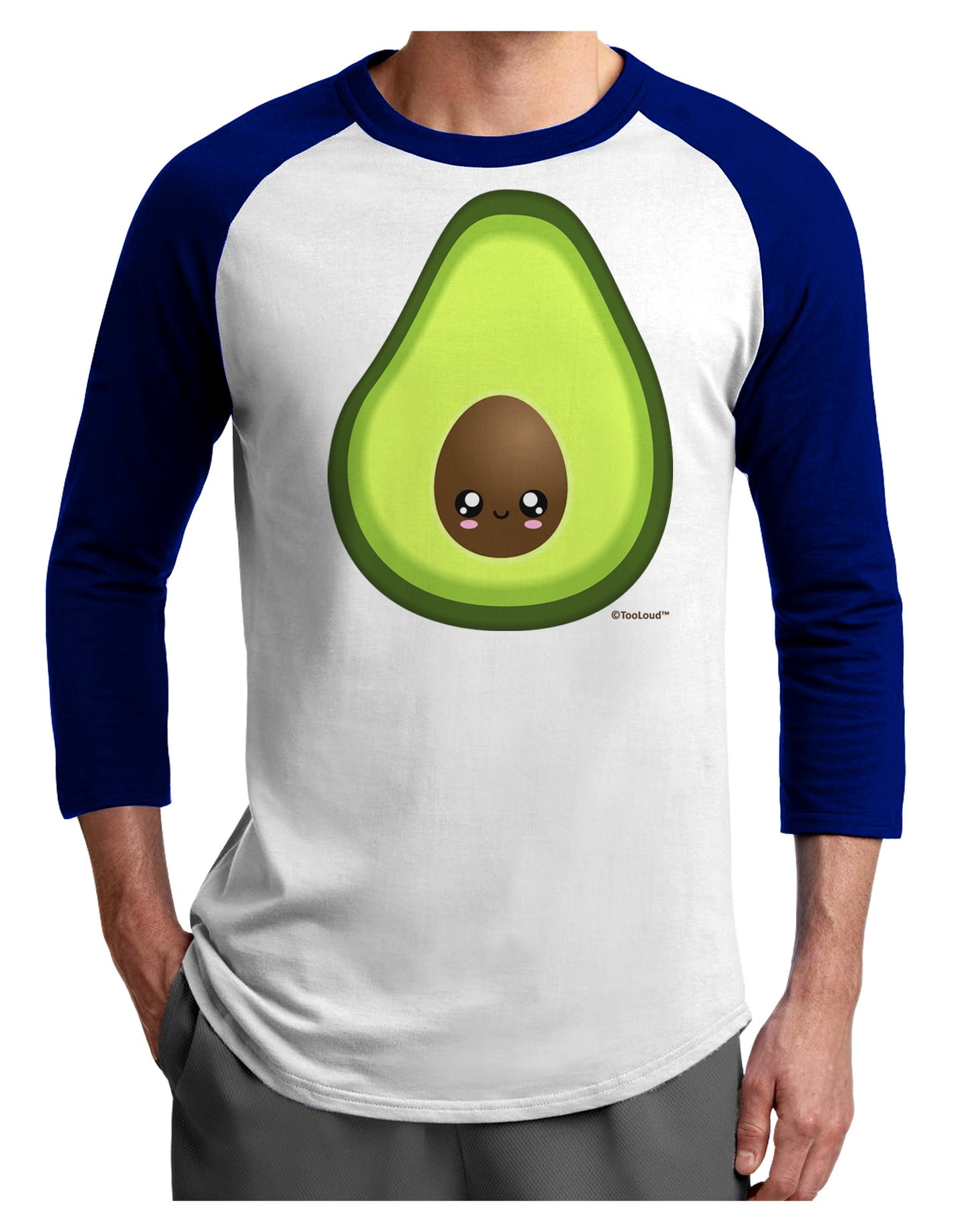 Cute Avocado Design Adult Raglan Shirt-Raglan Shirt-TooLoud-White-Royal-X-Small-Davson Sales