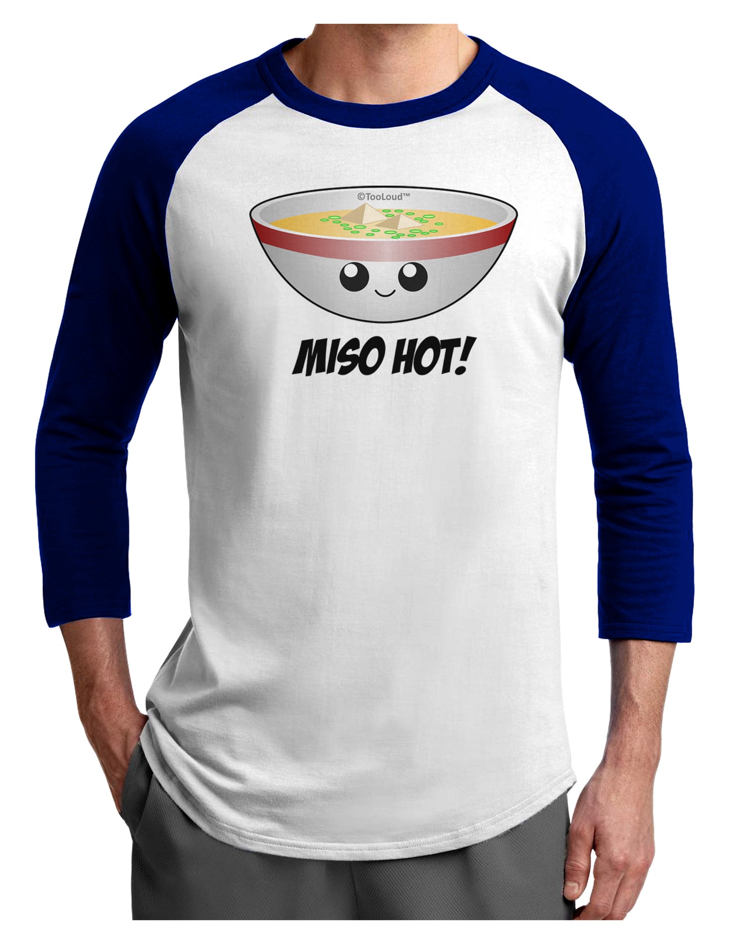 Miso Hot - Cute Miso Soup Bowl Adult Raglan Shirt by TooLoud-TooLoud-White-Royal-X-Small-Davson Sales