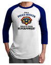 Police Officer - Superpower Adult Raglan Shirt-TooLoud-White-Royal-X-Small-Davson Sales