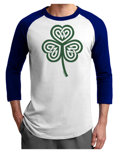 Celtic Knot Irish Shamrock Adult Raglan Shirt-Raglan Shirt-TooLoud-White-Royal-X-Small-Davson Sales