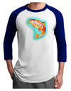 Rainbow Trout WaterColor Adult Raglan Shirt-Raglan Shirt-TooLoud-White-Royal-X-Small-Davson Sales