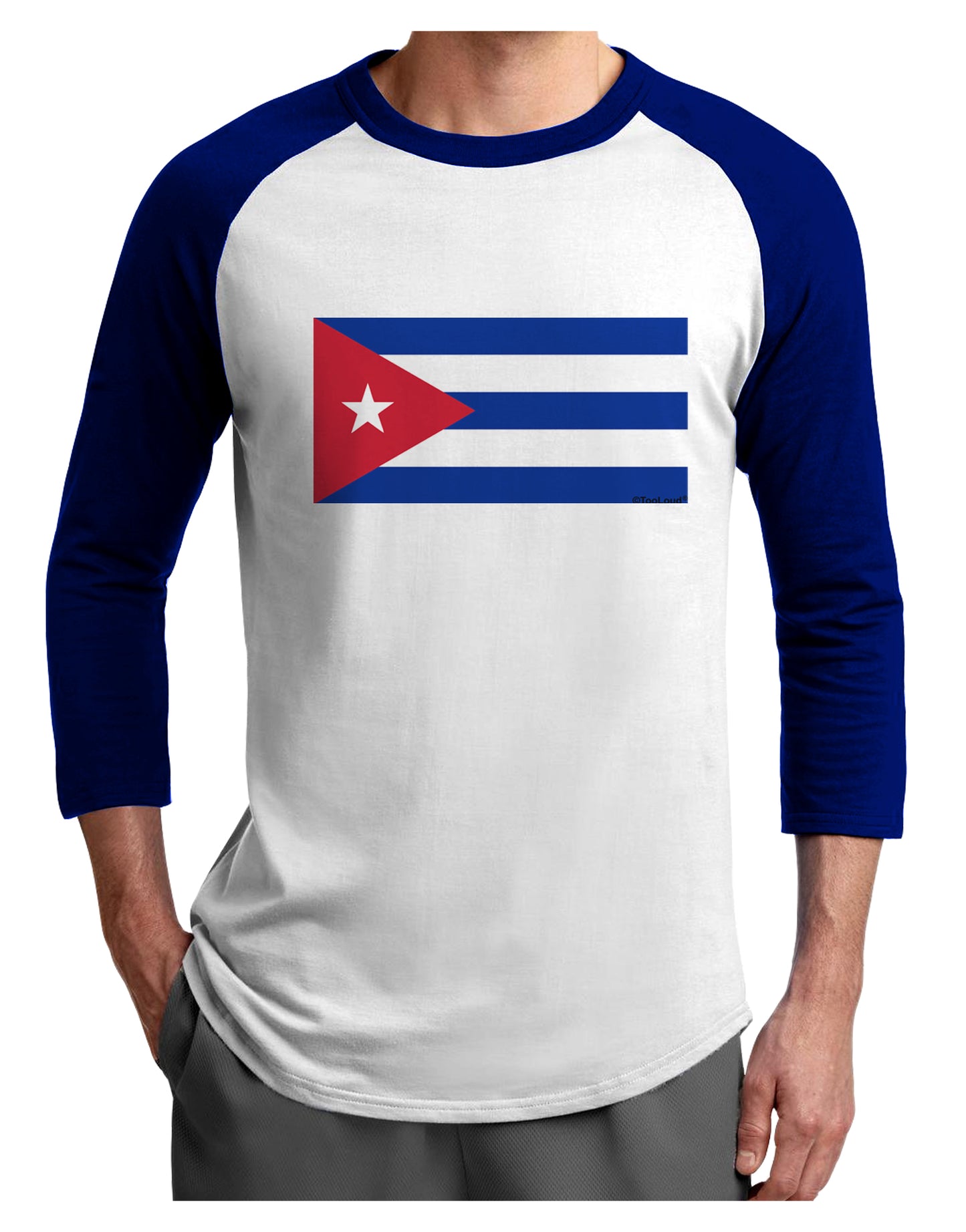 Cuba Flag Cubana Adult Raglan Shirt by TooLoud-TooLoud-White-Royal-X-Small-Davson Sales