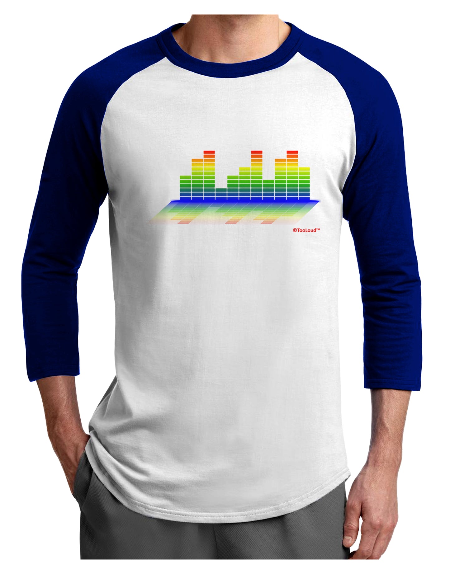 Equalizer Bars Design Adult Raglan Shirt by TooLoud-TooLoud-White-Royal-X-Small-Davson Sales