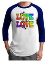 Love Is Love Gay Pride Adult Raglan Shirt-Raglan Shirt-TooLoud-White-Royal-X-Small-Davson Sales