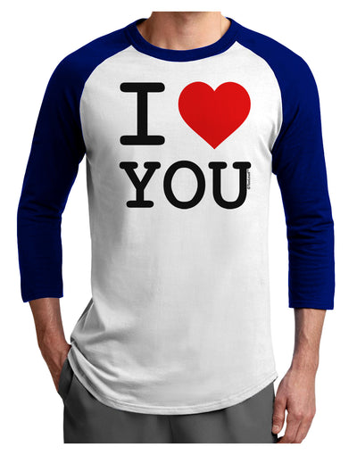 I Heart You Adult Raglan Shirt-Raglan Shirt-TooLoud-White-Royal-X-Small-Davson Sales