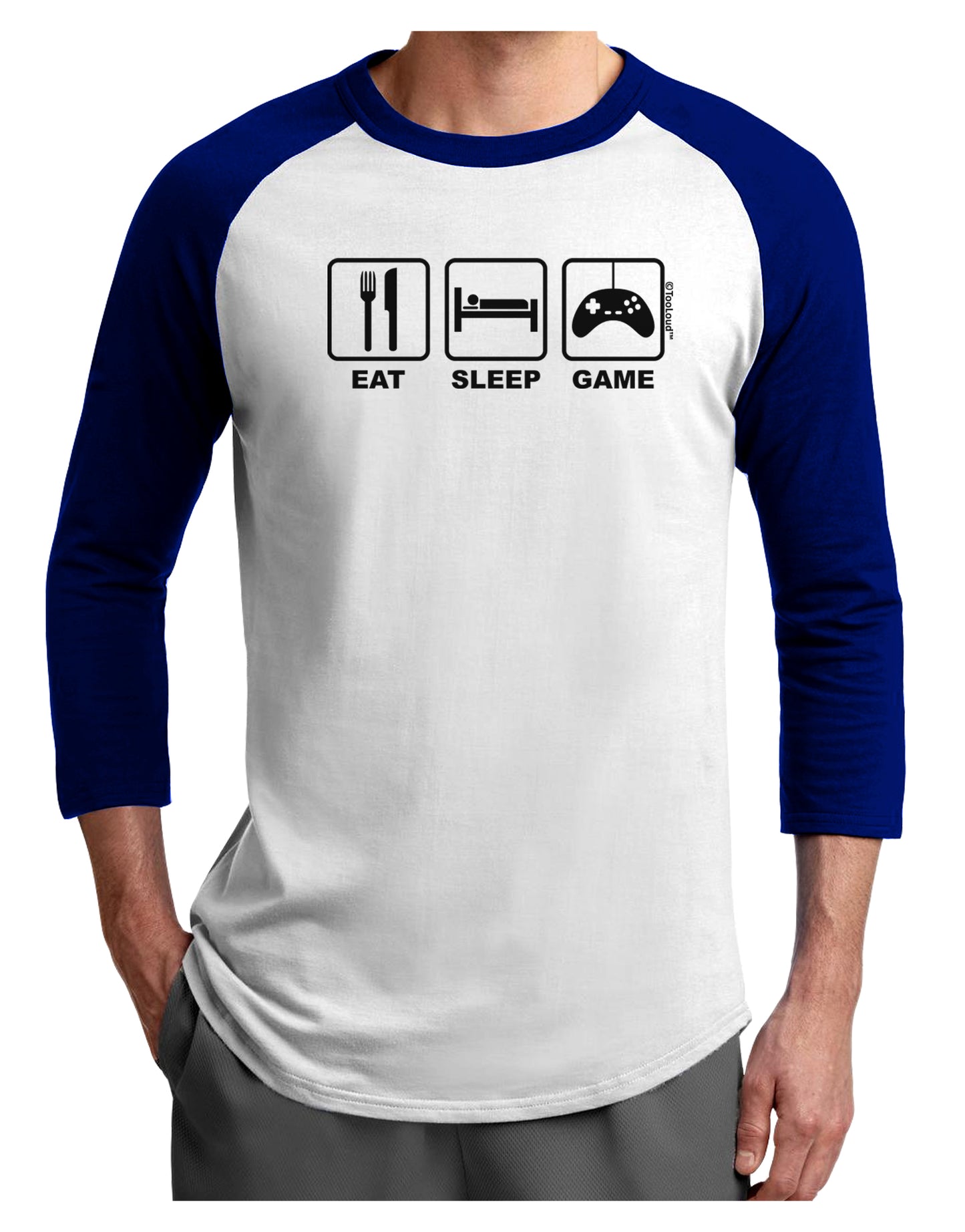Eat Sleep Game Design Adult Raglan Shirt by TooLoud-TooLoud-White-Royal-X-Small-Davson Sales