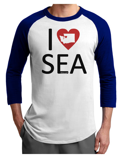 I Heart Seattle Adult Raglan Shirt-Raglan Shirt-TooLoud-White-Royal-X-Small-Davson Sales