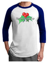 Holly Seasons Greetings Text Adult Raglan Shirt by TooLoud-TooLoud-White-Royal-X-Small-Davson Sales