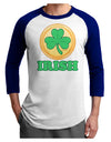 Shamrock Button - Irish Adult Raglan Shirt by TooLoud-TooLoud-White-Royal-X-Small-Davson Sales