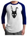 Scary Bunny Face Black Adult Raglan Shirt-TooLoud-White-Royal-X-Small-Davson Sales