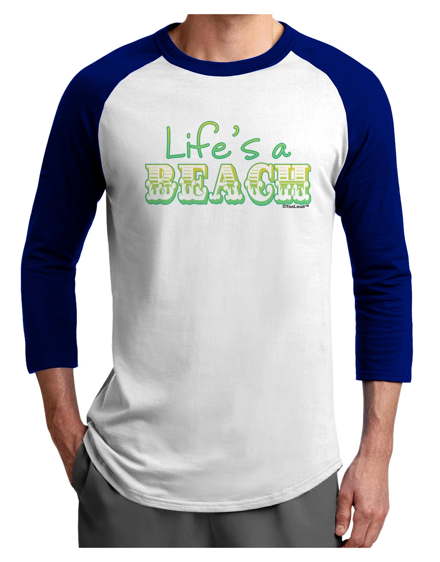 Lifes a Beach Color Adult Raglan Shirt by TooLoud-TooLoud-White-Royal-X-Small-Davson Sales