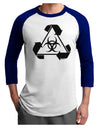 Recycle Biohazard Sign Black and White Adult Raglan Shirt by TooLoud-TooLoud-White-Royal-X-Small-Davson Sales