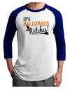 It's Halloween Witches Hat Adult Raglan Shirt-TooLoud-White-Royal-X-Small-Davson Sales