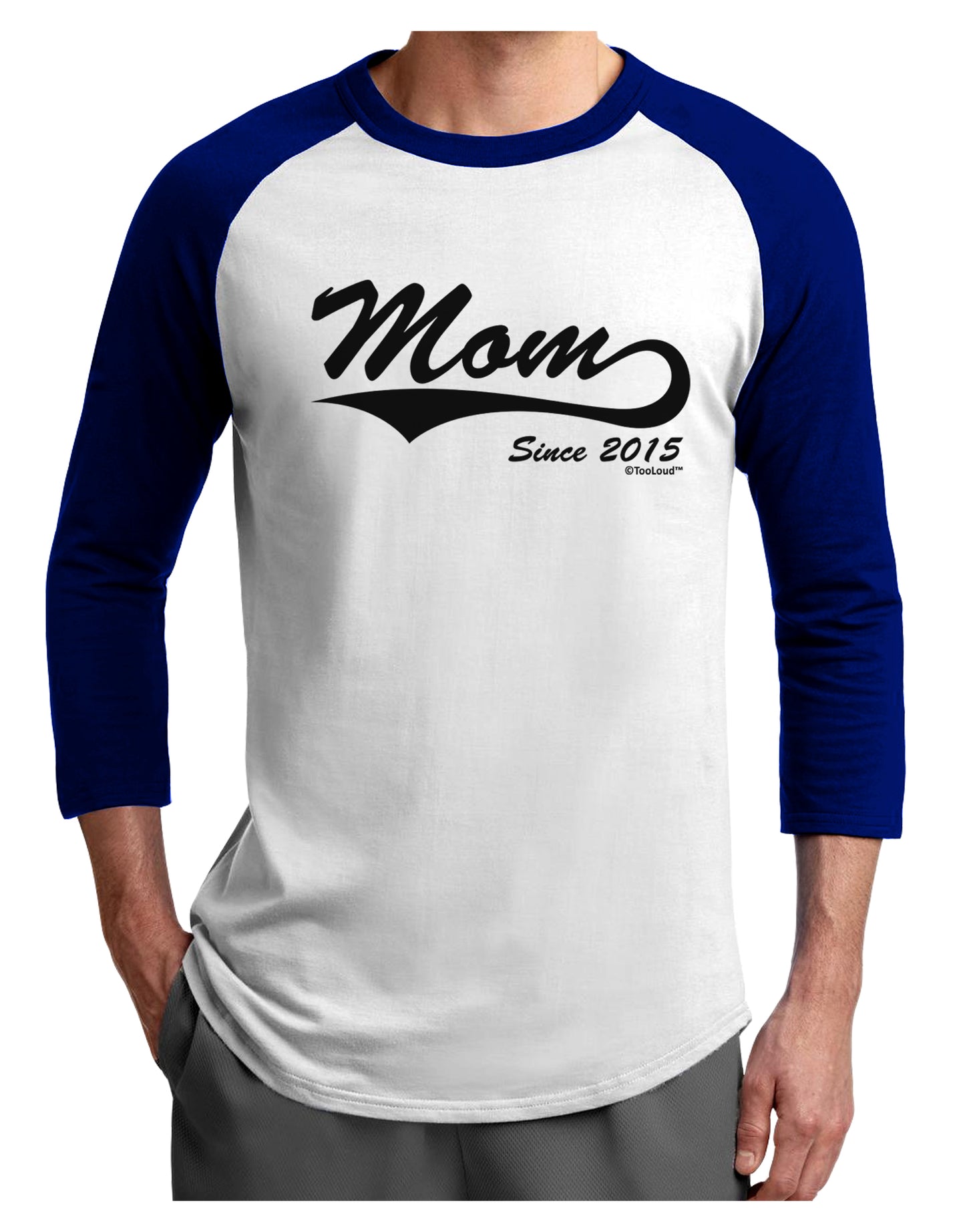 Mom Since (Your Year Personalized) Design Adult Raglan Shirt by TooLoud-TooLoud-White-Royal-X-Small-Davson Sales