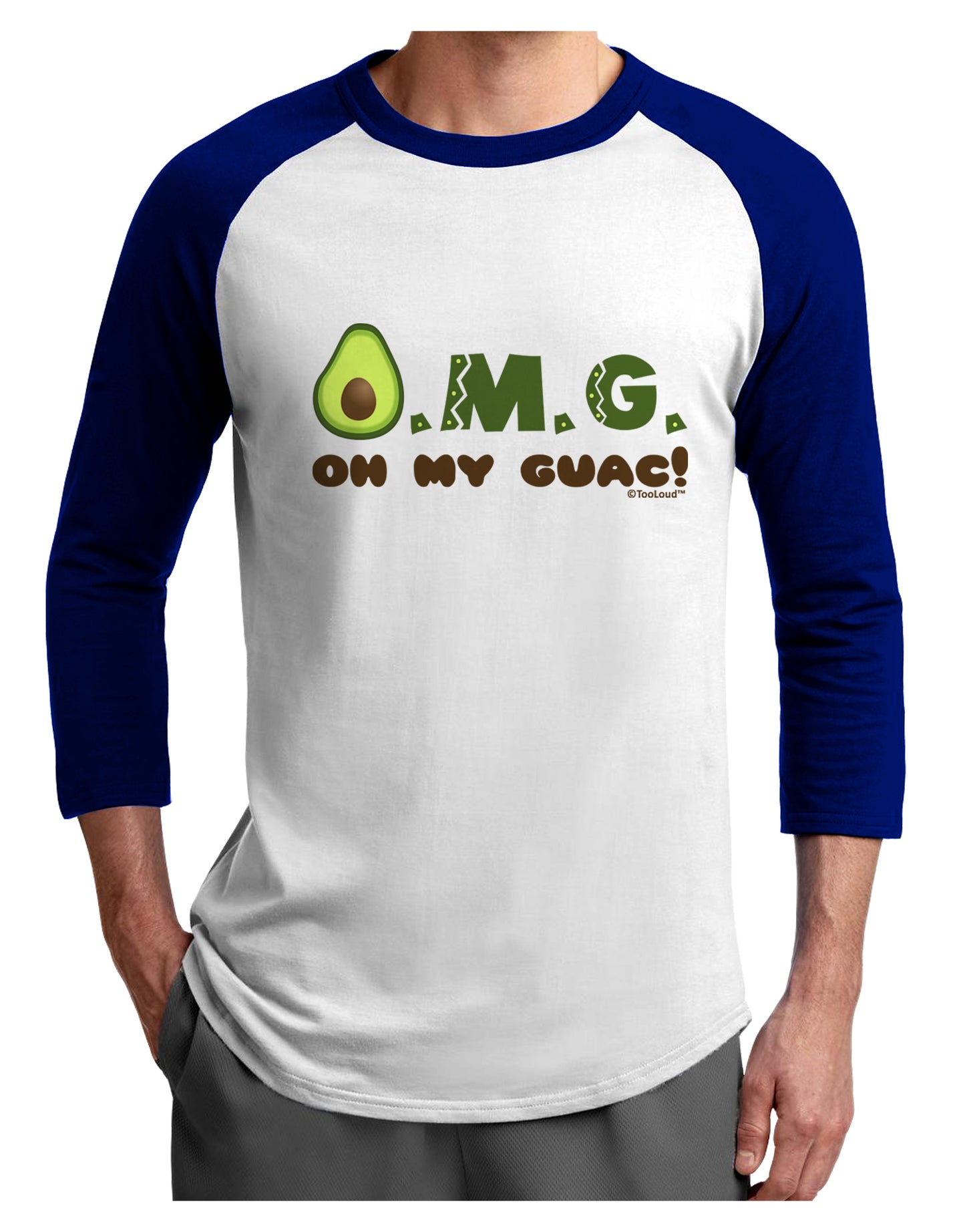 OMG - Oh My Guac - Guacamole Design Adult Raglan Shirt by TooLoud-TooLoud-White-Royal-X-Small-Davson Sales