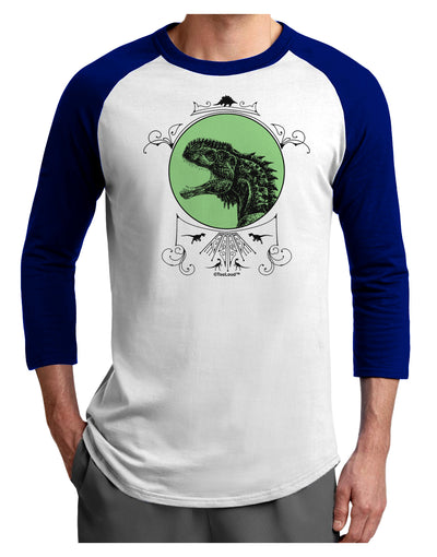 Jurassic Dinosaur Face Adult Raglan Shirt by TooLoud-TooLoud-White-Royal-X-Small-Davson Sales