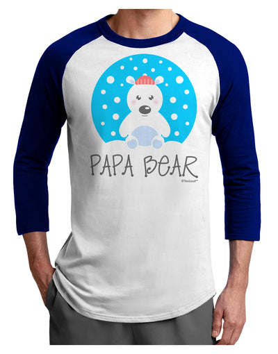 Matching Polar Bear Family - Papa Bear Adult Raglan Shirt by TooLoud-TooLoud-White-Royal-X-Small-Davson Sales