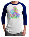 Gel Look Easter Eggs Adult Raglan Shirt-Raglan Shirt-TooLoud-White-Royal-X-Small-Davson Sales