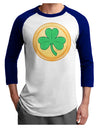 Shamrock Button Vector Design Adult Raglan Shirt by TooLoud-TooLoud-White-Royal-X-Small-Davson Sales