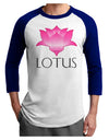 Lotus Flower Design Gradient - Text Adult Raglan Shirt by TooLoud-TooLoud-White-Royal-X-Small-Davson Sales