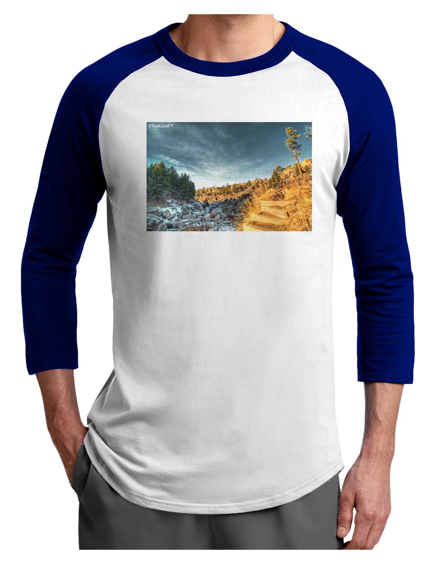 Castlewood Canyon Adult Raglan Shirt-Raglan Shirt-TooLoud-White-Royal-X-Small-Davson Sales