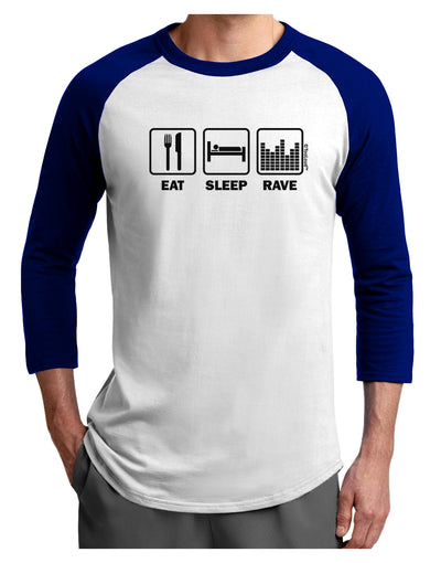 Eat Sleep Rave Adult Raglan Shirt by TooLoud-TooLoud-White-Royal-X-Small-Davson Sales