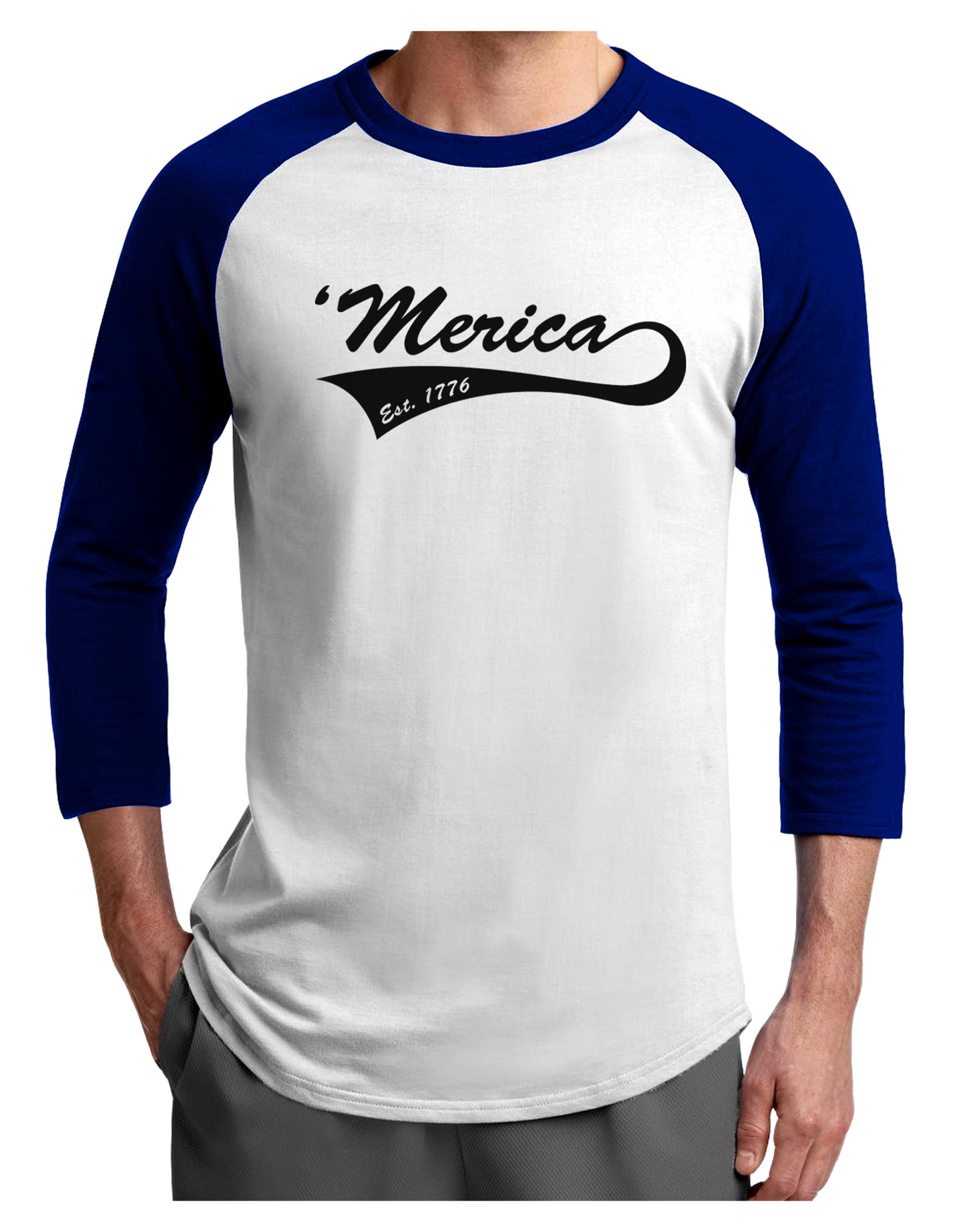 Merica Established 1776 Adult Raglan Shirt by TooLoud-TooLoud-White-Royal-X-Small-Davson Sales
