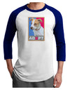 Adopt Cute Puppy Cat Adoption Adult Raglan Shirt-TooLoud-White-Royal-X-Small-Davson Sales