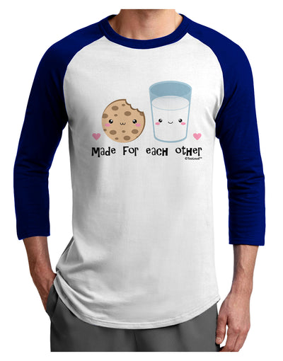 Cute Milk and Cookie - Made for Each Other Adult Raglan Shirt by TooLoud-TooLoud-White-Royal-X-Small-Davson Sales