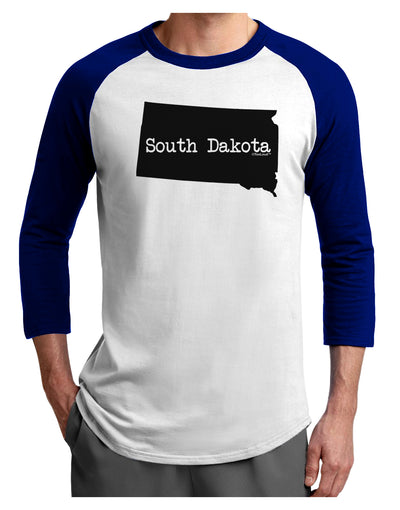 South Dakota - United States Shape Adult Raglan Shirt by TooLoud-TooLoud-White-Royal-X-Small-Davson Sales