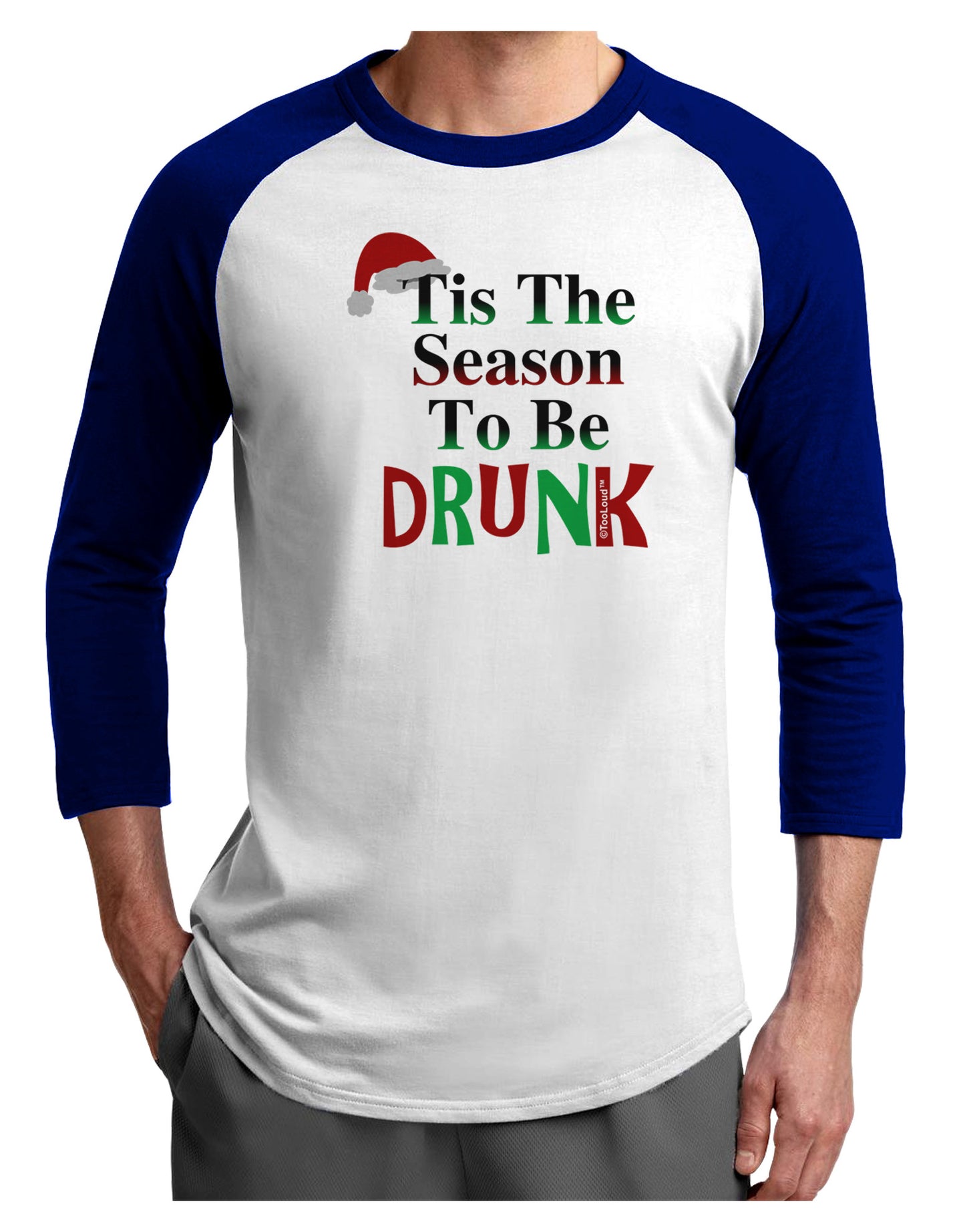 Season To Be Drunk Adult Raglan Shirt-Raglan Shirt-TooLoud-White-Royal-X-Small-Davson Sales
