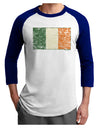 Distressed Irish Flag - Flag of Ireland Adult Raglan Shirt-Raglan Shirt-TooLoud-White-Royal-X-Small-Davson Sales