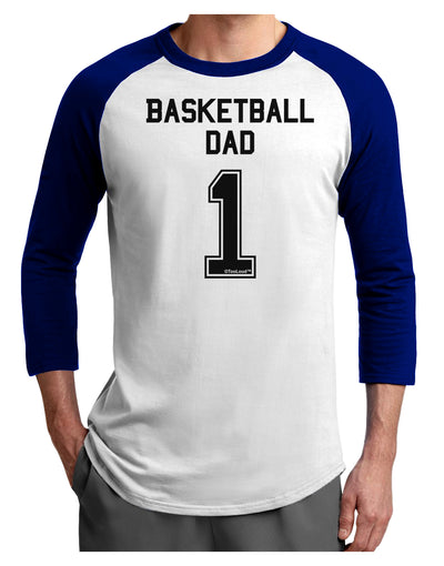 Basketball Dad Jersey Adult Raglan Shirt by TooLoud-TooLoud-White-Royal-X-Small-Davson Sales