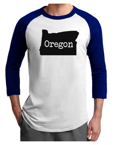 Oregon - United States Shape Adult Raglan Shirt by TooLoud-TooLoud-White-Royal-X-Small-Davson Sales