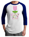 Easter Tulip Design - Pink Adult Raglan Shirt by TooLoud-TooLoud-White-Royal-X-Small-Davson Sales