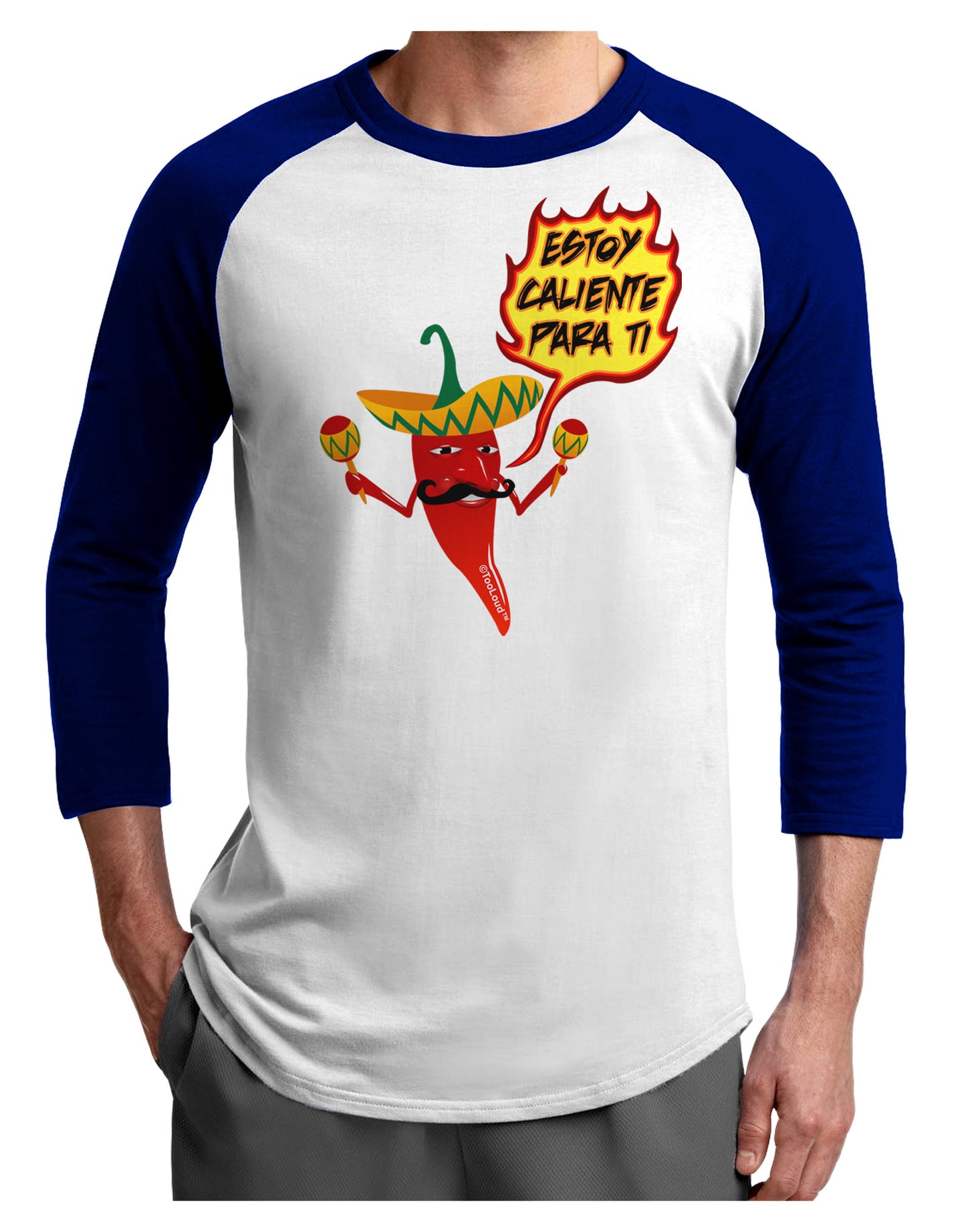 Estoy Caliente Para Ti Adult Raglan Shirt-Raglan Shirt-TooLoud-White-Royal-X-Small-Davson Sales