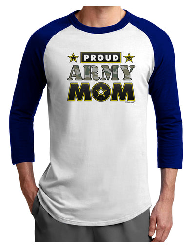 Proud Army Mom Adult Raglan Shirt-TooLoud-White-Royal-X-Small-Davson Sales