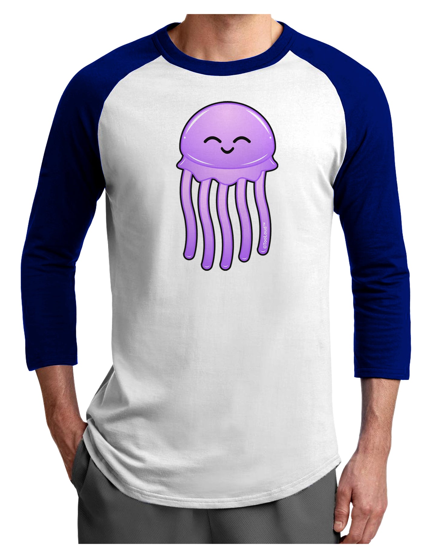 Cute Jellyfish Adult Raglan Shirt by TooLoud-TooLoud-White-Royal-X-Small-Davson Sales