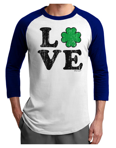 Irish Love - Distressed Adult Raglan Shirt by TooLoud-TooLoud-White-Royal-X-Small-Davson Sales