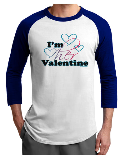 I'm HER Valentine Adult Raglan Shirt-Raglan Shirt-TooLoud-White-Royal-X-Small-Davson Sales