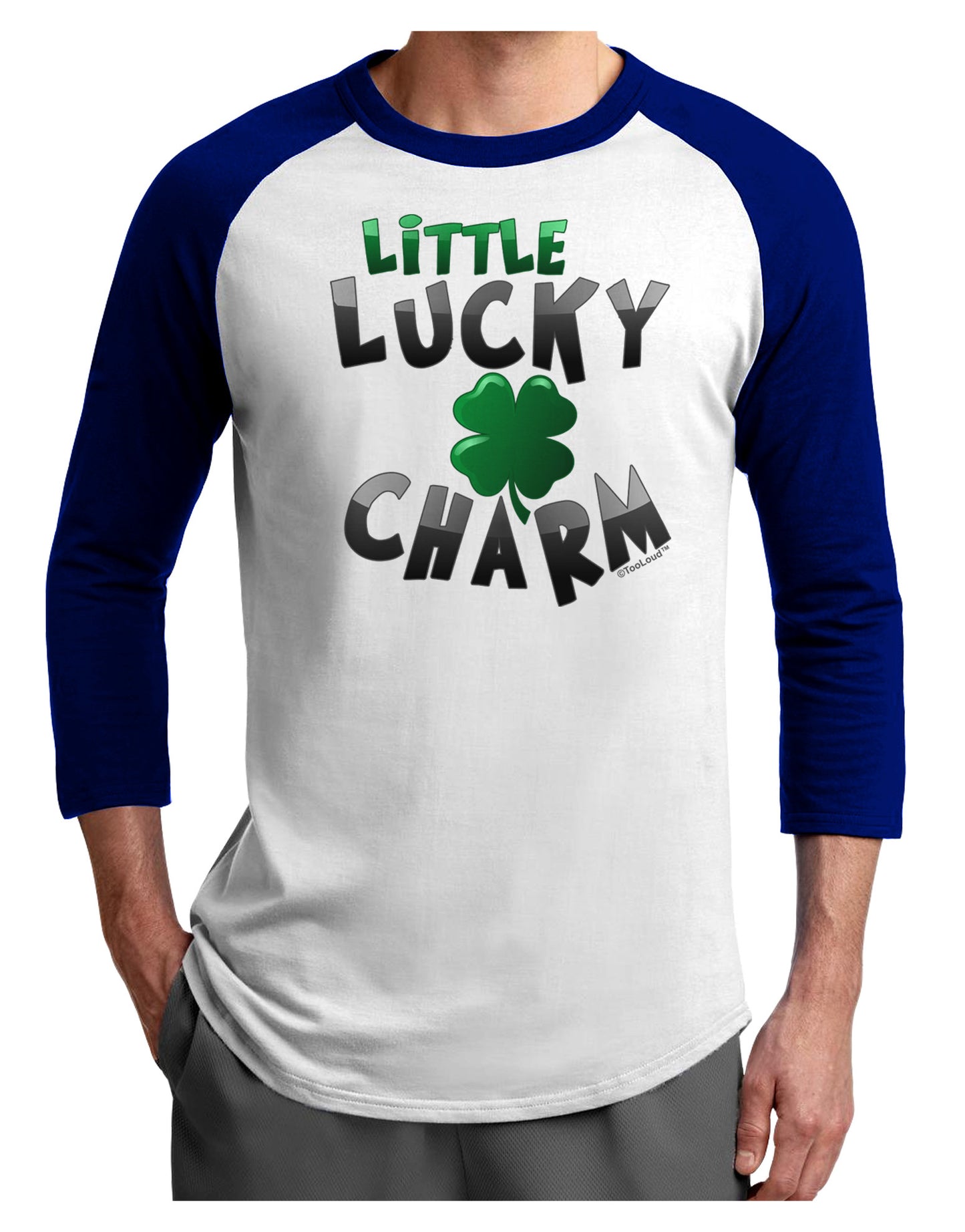 Little Lucky Charm Adult Raglan Shirt-Raglan Shirt-TooLoud-White-Royal-X-Small-Davson Sales