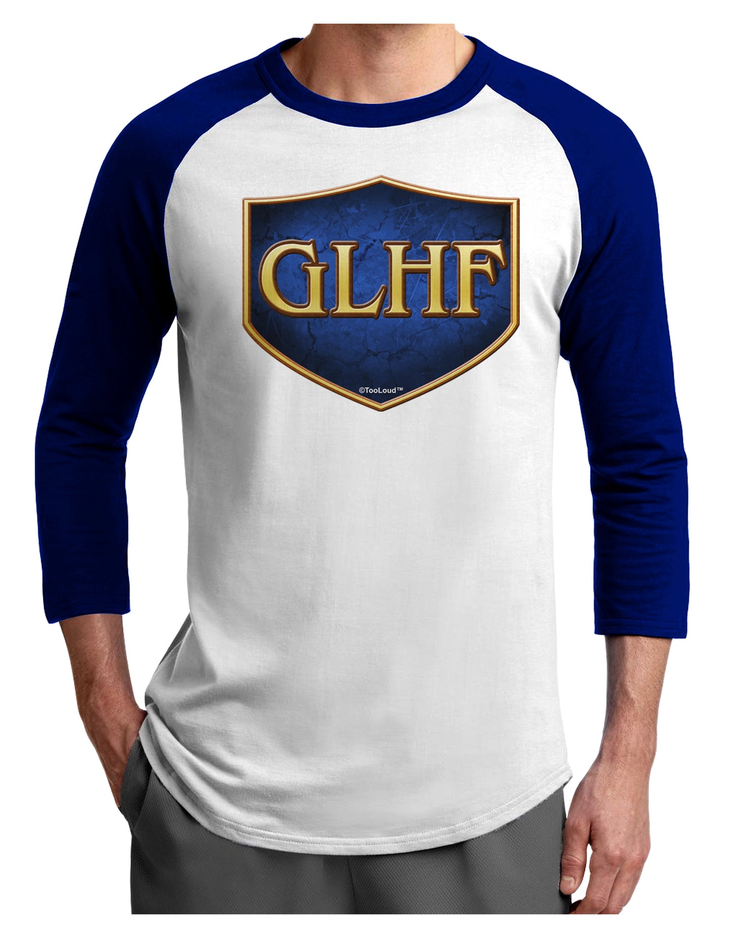 GLHF - Good Luck Have Fun Adult Raglan Shirt by TooLoud-TooLoud-White-Royal-X-Small-Davson Sales